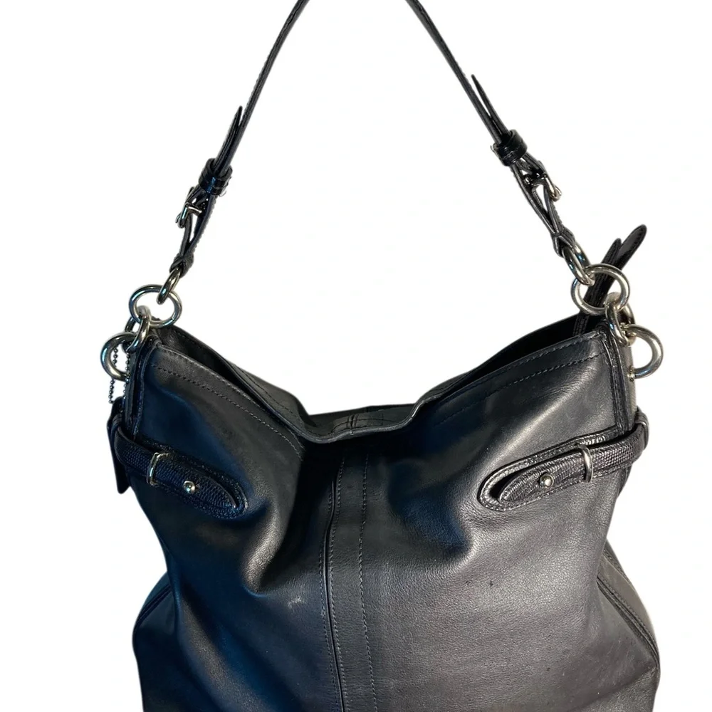 Coach Collette black Leather Hobo Bag purse